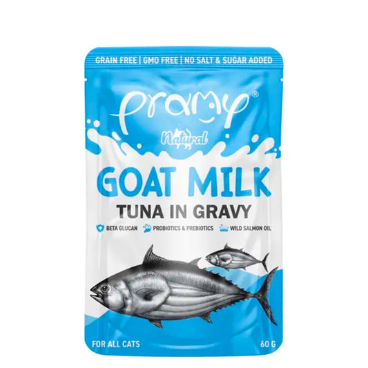 Pramy Natural Goat Milk Pouch Tuna in Gravy 60g