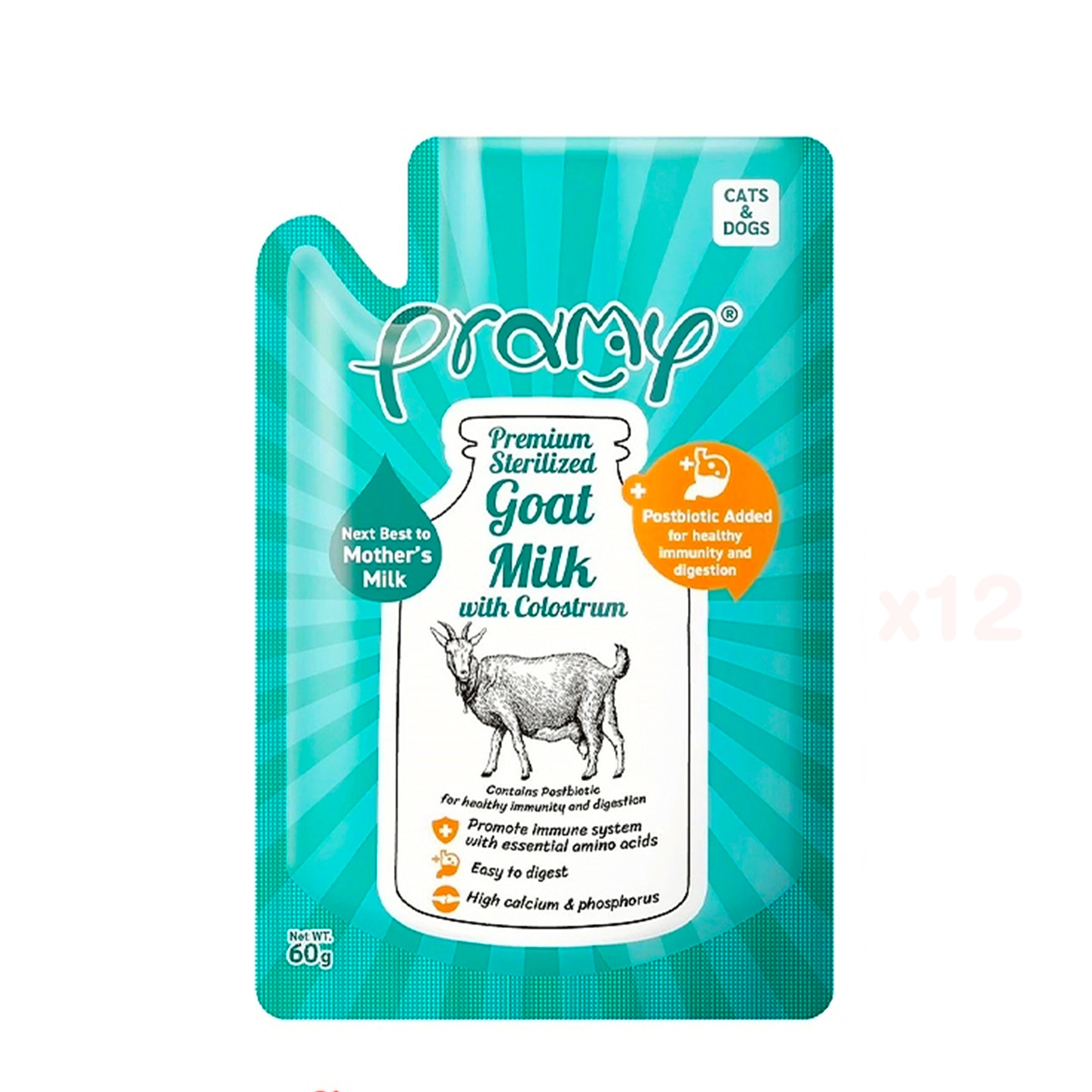 Pramy Premium Goat Milk with Colostrum with Postbiotic for Cats & Dogs 60gm