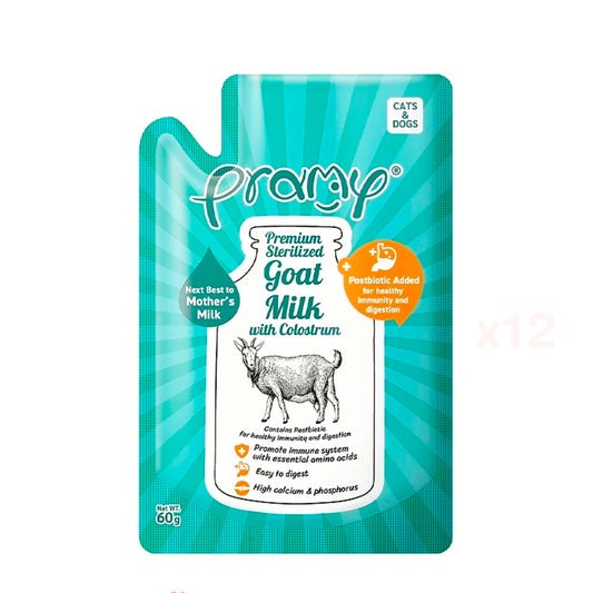 Pramy Premium Goat Milk with Colostrum with Postbiotic for Cats & Dogs 60gm