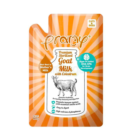 Pramy Premium Goat Milk with Colostrum with DHA EPA from Algae Oil for Cats & Dogs 60gm