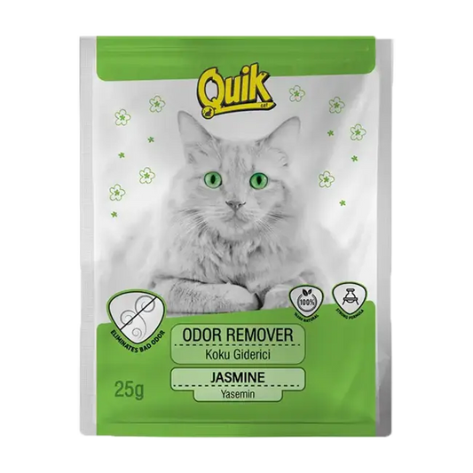 Quik Odor Remover Cat Litter Deodorizer Jasmine Flavour 25g – Long Lasting Odor Control for Cats