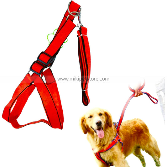 High-Quality Nylon Dog Harness & Leash Set – Durable Lead for Large Dogs