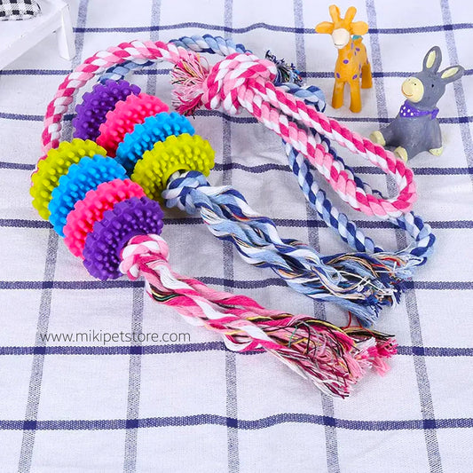 Durable Rubber Chew Toy – Elastic Rope Dog Toy for Teeth Cleaning & Biting