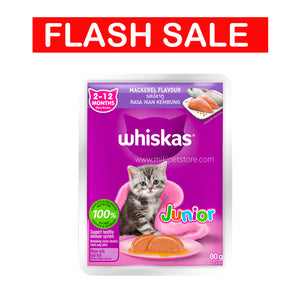 Whiskas Junior 2-12 Months Mackerel Flavour-80gm   Expire 05/05/26