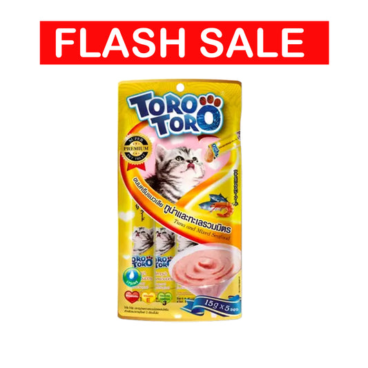 Toro Toro Creamy Treat Tuna & Seafood with Lysine 75g (15gX5)   expire 9/5/26