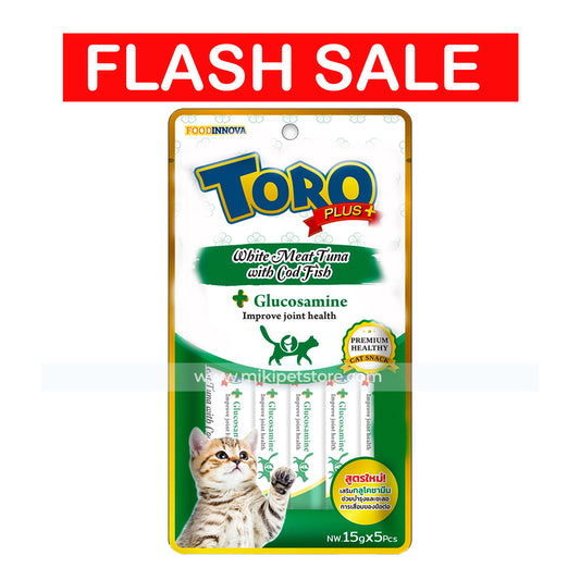 Toro Plus Cat Treat White Meat Tuna with Cod Fish 15g x 5pcs expire 22/05/26