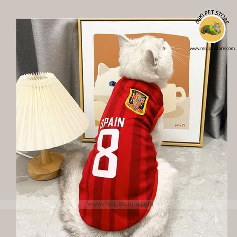 World Cup Spain Pet Jersey for Cats Dogs