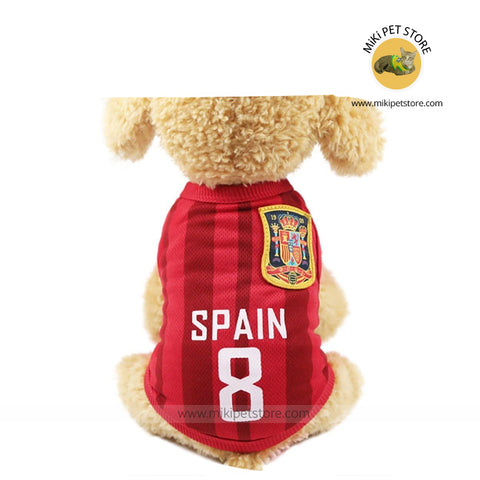 World Cup Spain Pet Jersey for Cats Dogs
