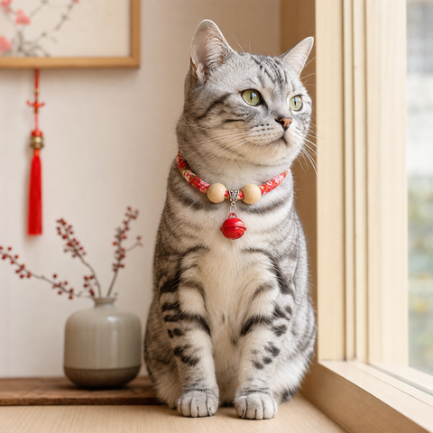 Cotton Pet Bell Collar  Adjustable Collar for Cats