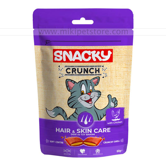 Snacky Crunch Dry Cat Treat Hair & Skin Care with Chicken 60gm