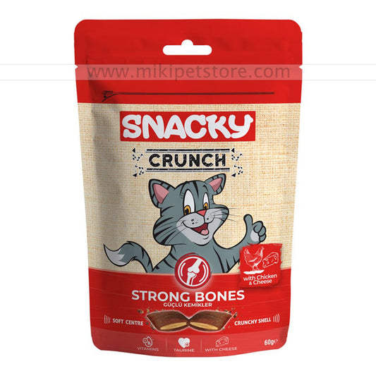 Snacky Crunch Dry Cat Treat Strong Bones with Chicken & Cheese 60gm