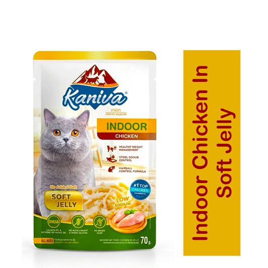 Kaniva Indoor Chicken in Soft Jelly Cat Food 70g Pouch