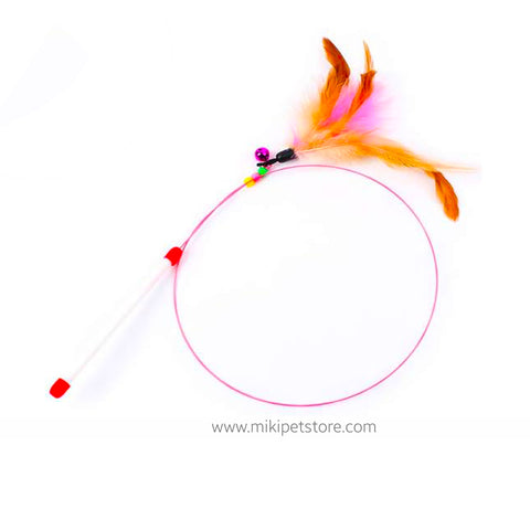 Cat Teaser Toy Plastic Pole Feather Cat Teaser