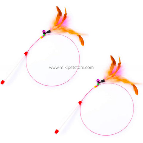 Cat Teaser Toy Plastic Pole Feather Cat Teaser