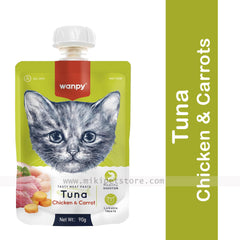 Wanpy Fresh Tuna Fish Chicken & Carrots Cat Meat Paste 90 gr