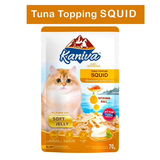 Kaniva Cat Pouch – Tuna Topping Squid 70g Soft Jelly
