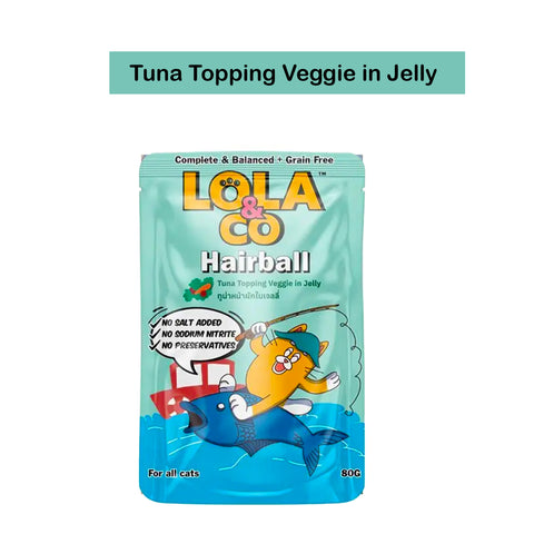 Lola & Co Hairball Tuna Topping Veggie in Jelly (80gm)