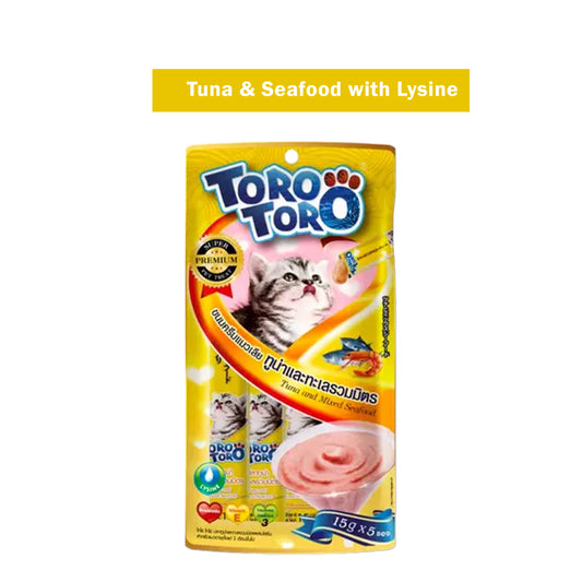 Toro Toro Creamy Treat Tuna & Seafood with Lysine 75g (15gX5)