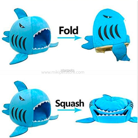 Shark Shape Cat and Puppy House Bed 50 cm