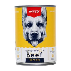 Wanpy Holistic Formulation Dog Wet Food Beef Can 375g | Grain-Free Premium Dog Food