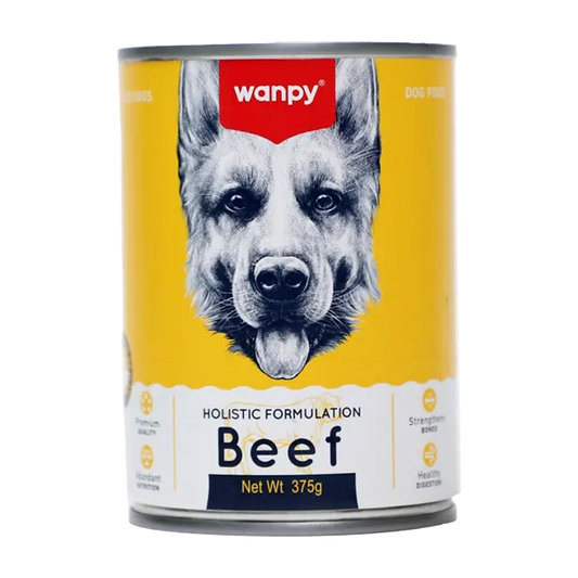 Wanpy Holistic Formulation Dog Wet Food Beef Can 375g | Grain-Free Premium Dog Food