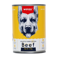 Wanpy Holistic Formulation Dog Wet Food Beef Can 375g | Grain-Free Premium Dog Food