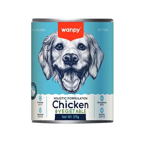 Wanpy Holistic Formulation Dog Wet Food Chicken & Vegetable Can 375g