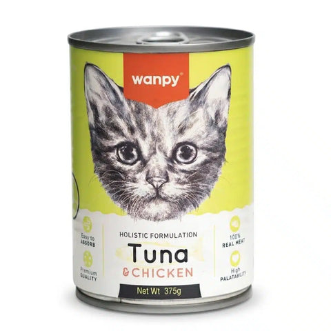 Wanpy Holistic Formulation Tuna & Chicken Kitten Cat Can Food 375g | Premium Wet Kitten Food