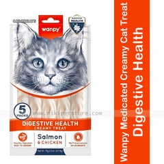 Wanpy Medicated Creamy Cat Treat Digestive Health Salmon & Chicken 70gm