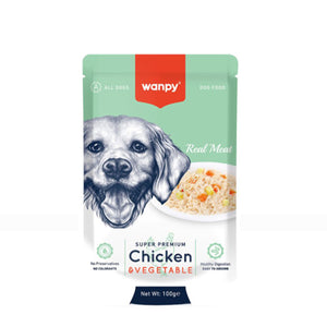Wanpy Super Premium Dog Wet Food Chicken and Vegetable 100 gm