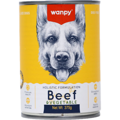 Wanpy Holistic Formulation Dog Can Food Beef & Vegetable 375g | Premium Wet Dog Food