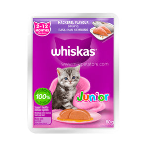 Whiskas Junior 2 to 12 Months Mackerel Flavour 80g