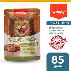Wanpy Smooth Paste Pouch for Cats Tuna & Chicken 85gm
