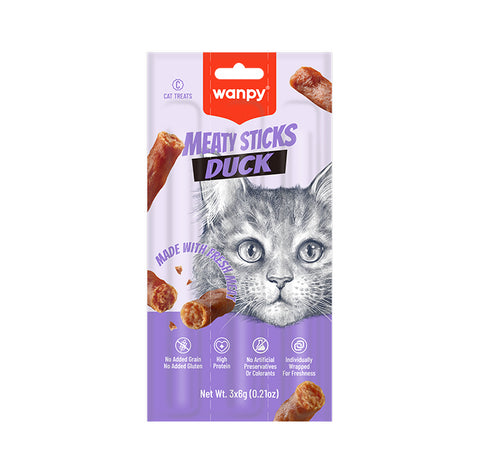 Wanpy Meaty Sticks Cat Treat Duck 21gm