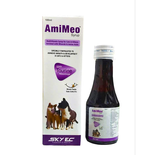 Amimeo Multivitamin Syrup Enriched with Minerals & Amino Acids for Cat and Kittens  100Mll