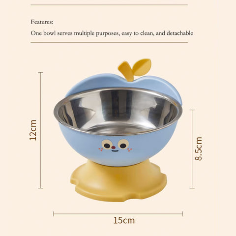 Non Slip Elevated Pet Bowl with Stainless Steel Insert for Cats & Small Dogs