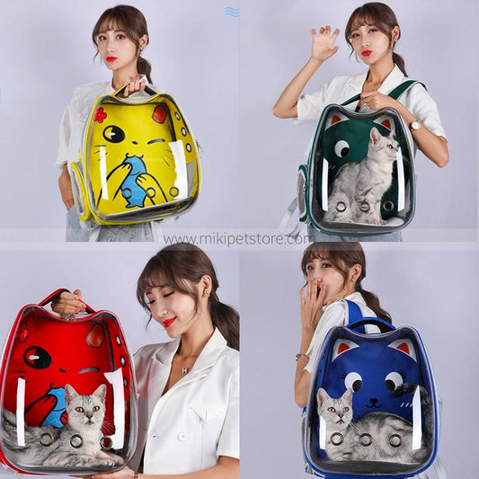 Cute Cartoon Backpack Bag for Pet Cat Carrying
