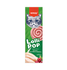 Wanpy Freeze Dried Swirlpop Lollipop Cat Treat Chicken, Goat Milk & Cranberry 1.4gm