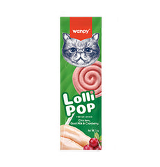 Wanpy Freeze Dried Swirlpop Cat Treat Chicken, Goat Milk & Cranberry 1.4gm