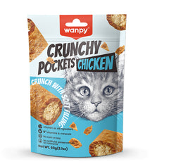 Wanpy Crunchy Pockets Chicken Crunch with Soft Filing Cat Treat 60gm
