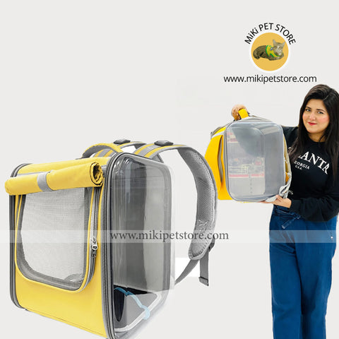 Pet Carrier Backpack Breathable Foldable Travel Cat Bag