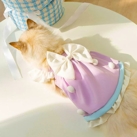 Cat & Dog Dress  Spring/Summer Princess Skirt with Big Bow