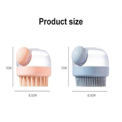 2-in-1 Silicone Pet Bath Brush with Shampoo Dispenser