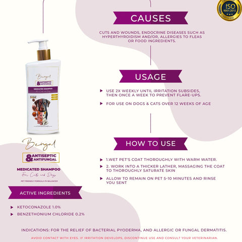 Bengal Antiseptic and Antifungal Medicated Shampoo For Dogs and Cats