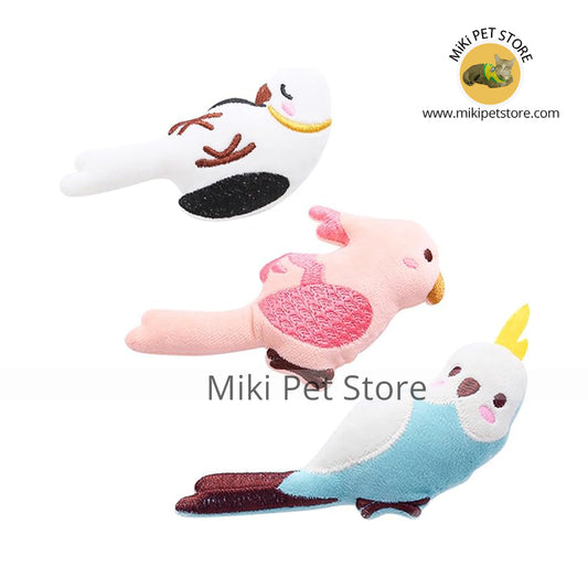 Interactive Plush Cat Toy with Catnip - Bite-Resistant Bird Design for Chewing & Training