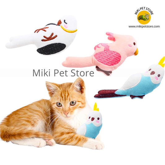 Interactive Plush Cat Toy with Catnip - Bite-Resistant Bird Design for Chewing & Training