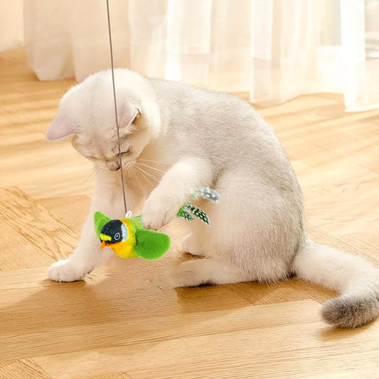 Realistic Chirping Fun Flying Bird Cat Toy