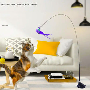 Bird Feather Teaser Wand with Bell – Interactive Cat Toy for Kittens & Cats