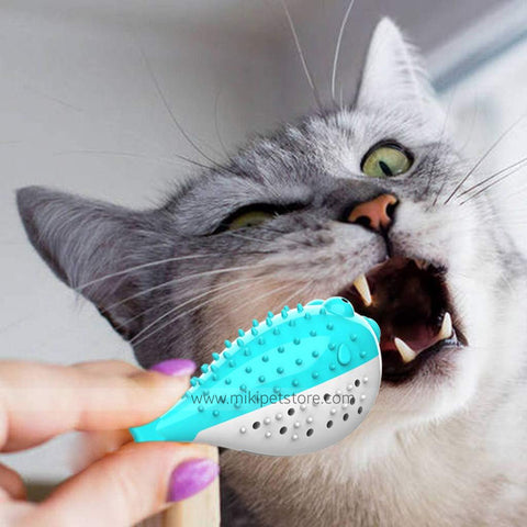 Blowfish Shape Cat Chew Teeth Cleaning Toy