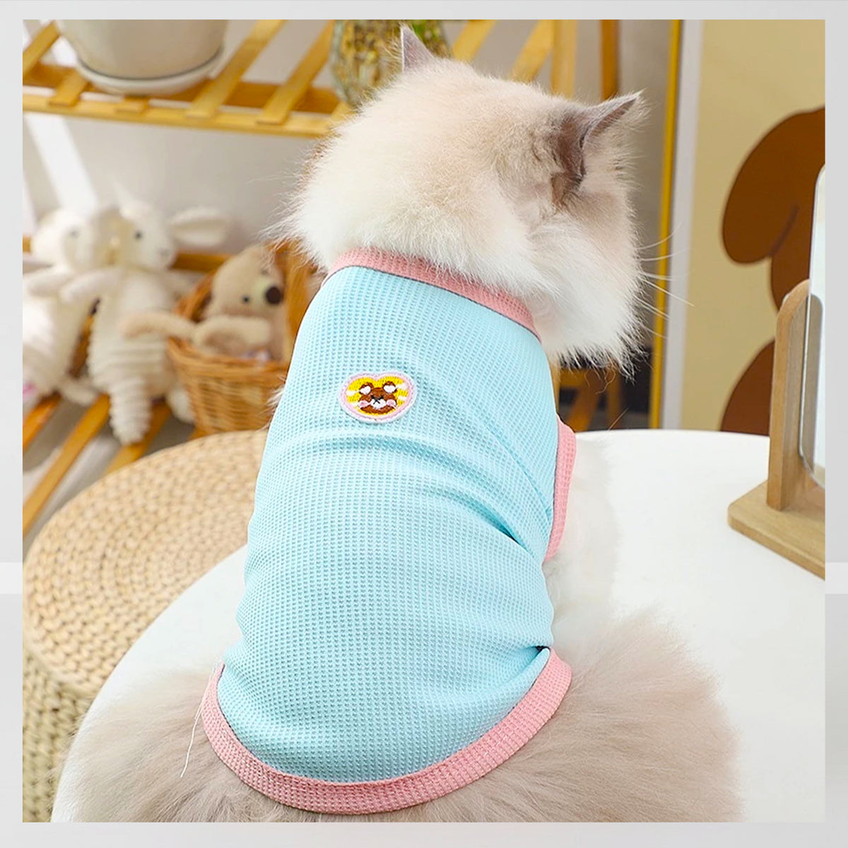 summer thin orange cat puppet cat clothes breathable vest pet clothes teddy bichon dog clothes